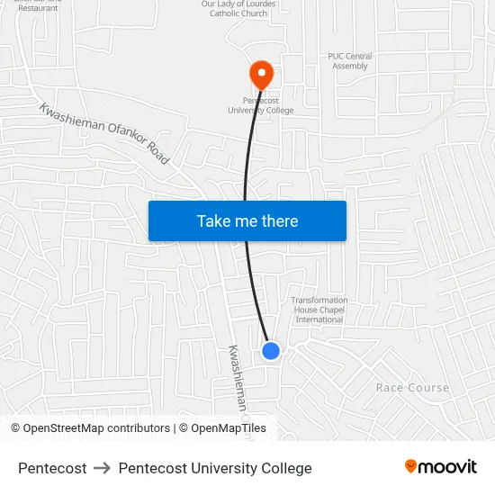 Pentecost to Pentecost University College map