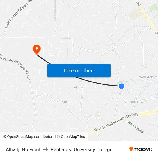 Alhadji No Front to Pentecost University College map