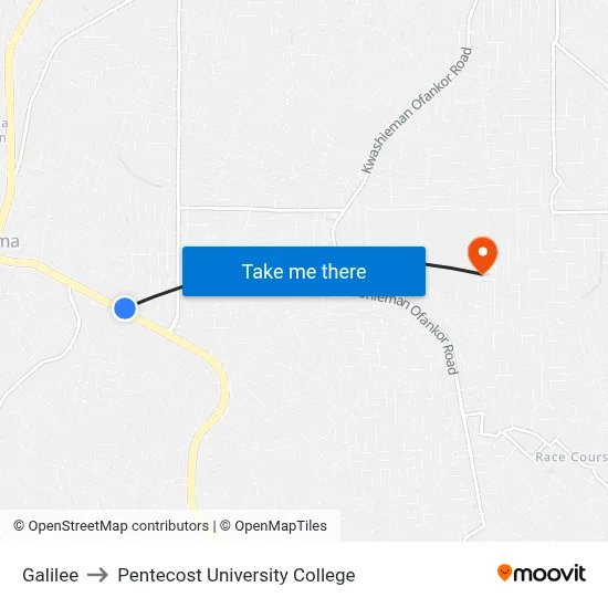 Galilee to Pentecost University College map