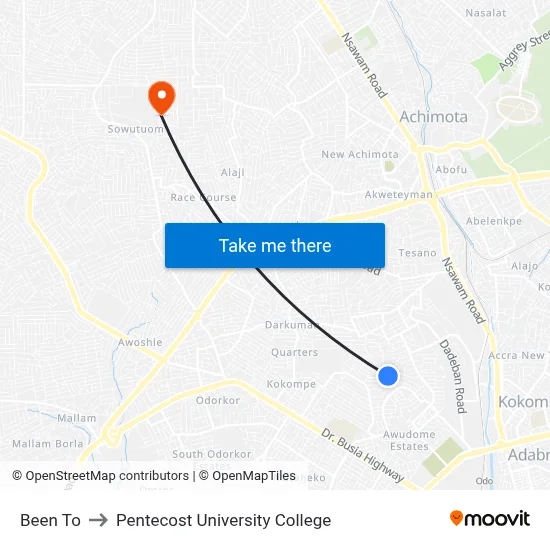 Been To to Pentecost University College map