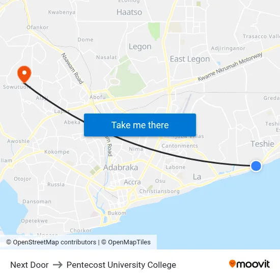 Next Door to Pentecost University College map