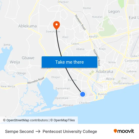Sempe Second to Pentecost University College map
