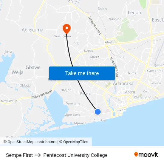 Sempe First to Pentecost University College map
