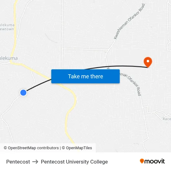 Pentecost to Pentecost University College map