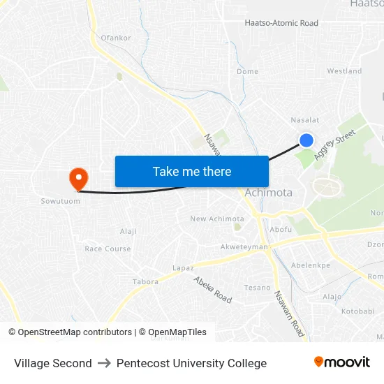 Village Second to Pentecost University College map