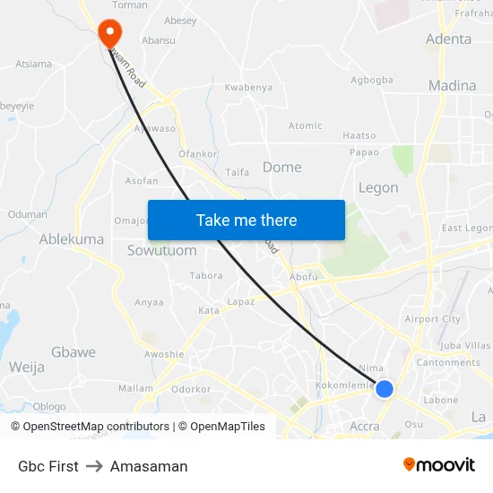Gbc First to Amasaman map