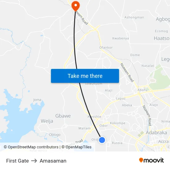 First Gate to Amasaman map