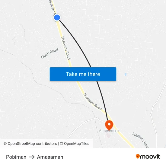 Pobiman to Amasaman map