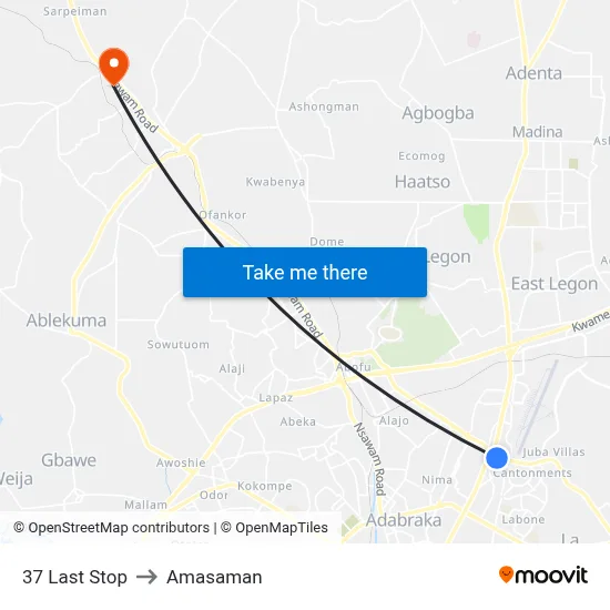 37 Last Stop to Amasaman map