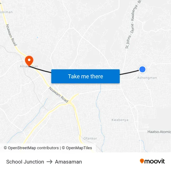 School Junction to Amasaman map