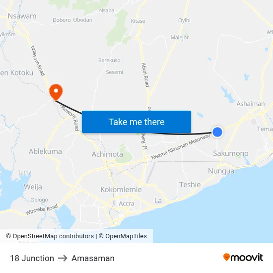 18 Junction to Amasaman map