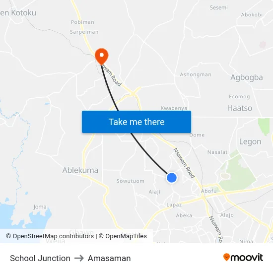 School Junction to Amasaman map