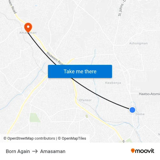 Born Again to Amasaman map