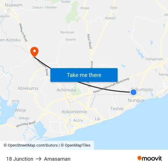 18 Junction to Amasaman map