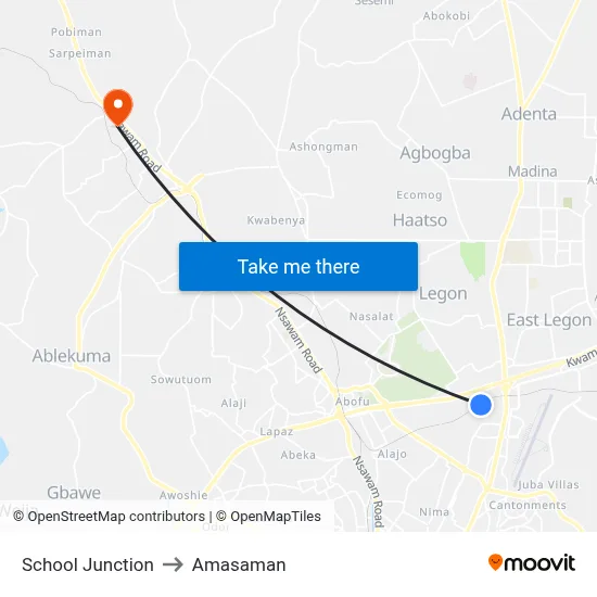 School Junction to Amasaman map