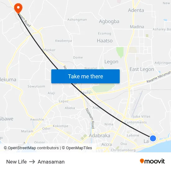 New Life to Amasaman map