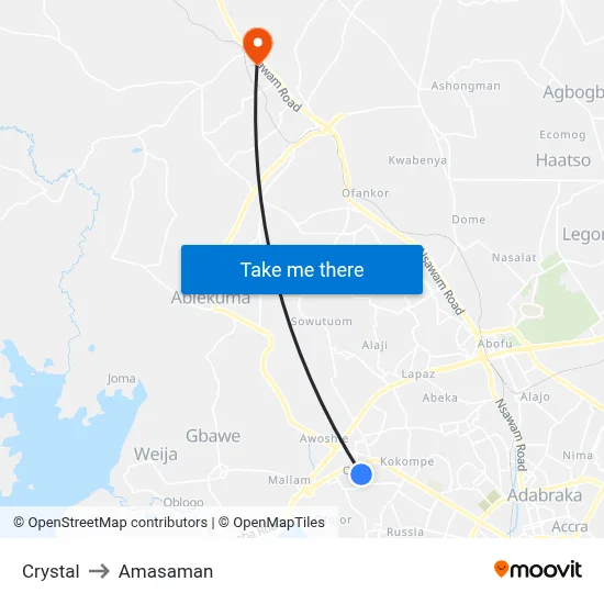 Crystal to Amasaman map