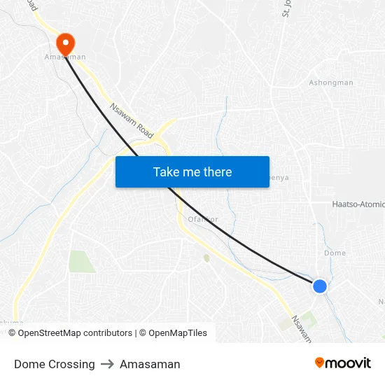 Dome Crossing to Amasaman map