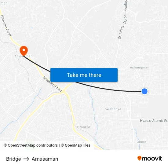 Bridge to Amasaman map