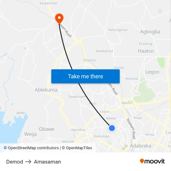 Demod to Amasaman map