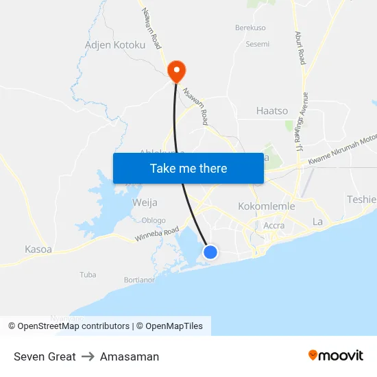 Seven Great to Amasaman map