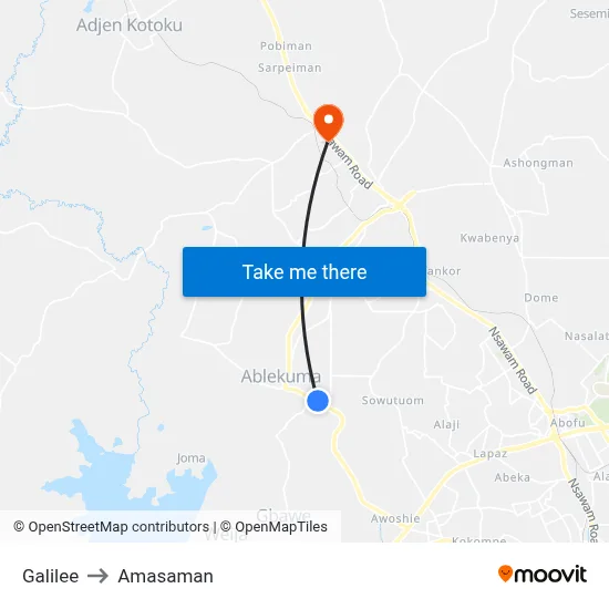 Galilee to Amasaman map