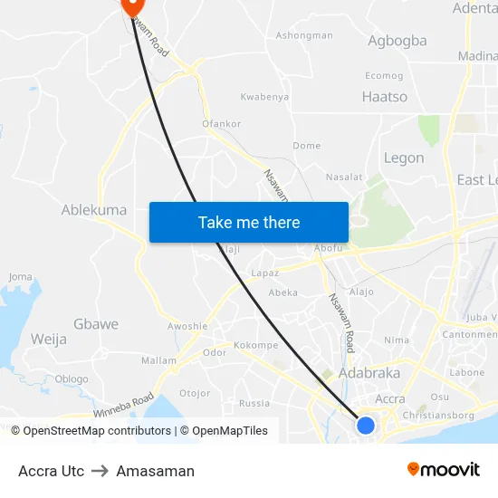 Accra Utc to Amasaman map