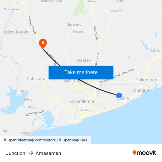 Junction to Amasaman map