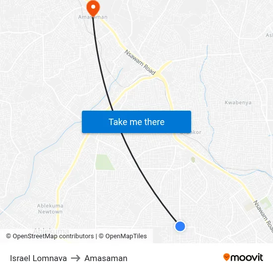 Israel Lomnava to Amasaman map