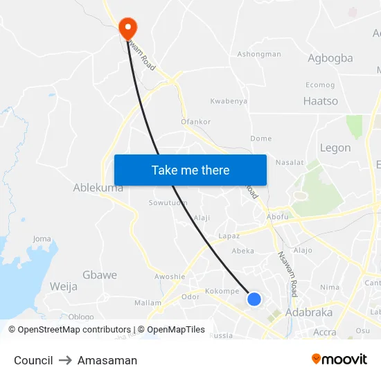 Council to Amasaman map