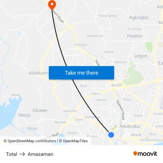 Total to Amasaman map