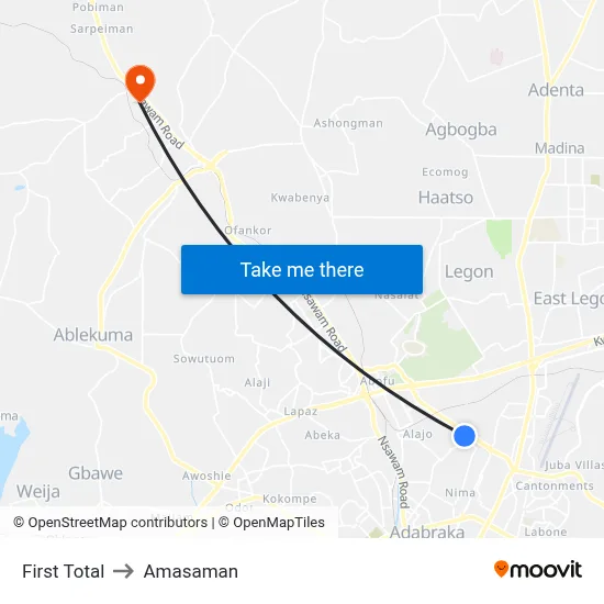 First Total to Amasaman map