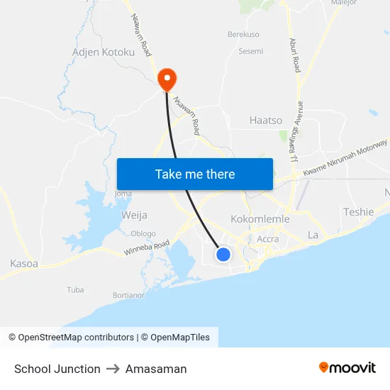 School Junction to Amasaman map