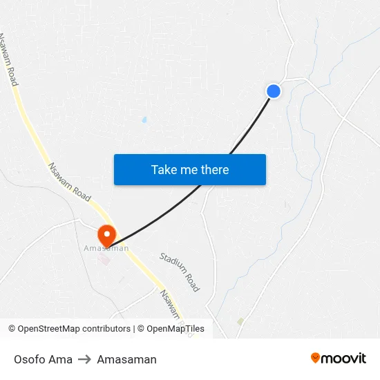 Osofo Ama to Amasaman map