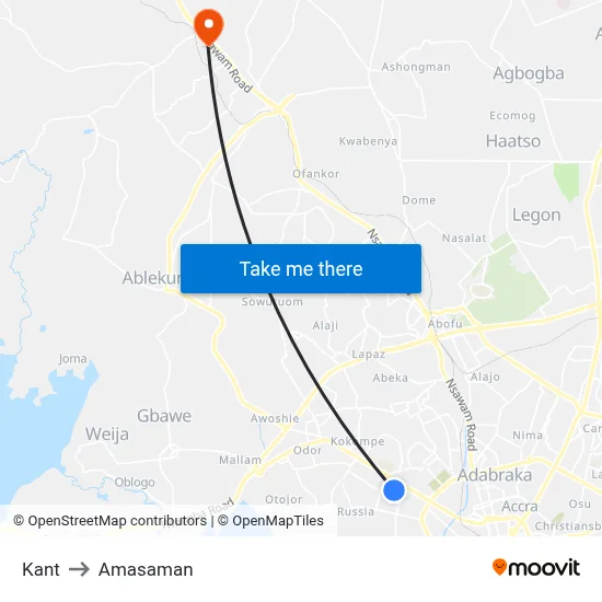 Kant to Amasaman map