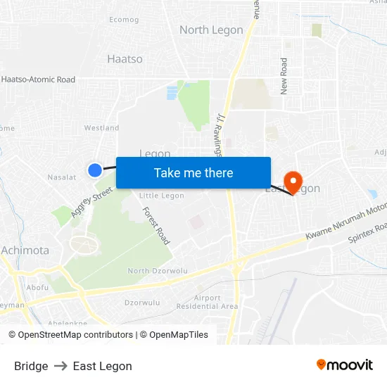 Bridge to East Legon map