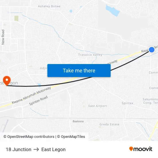 18 Junction to East Legon map