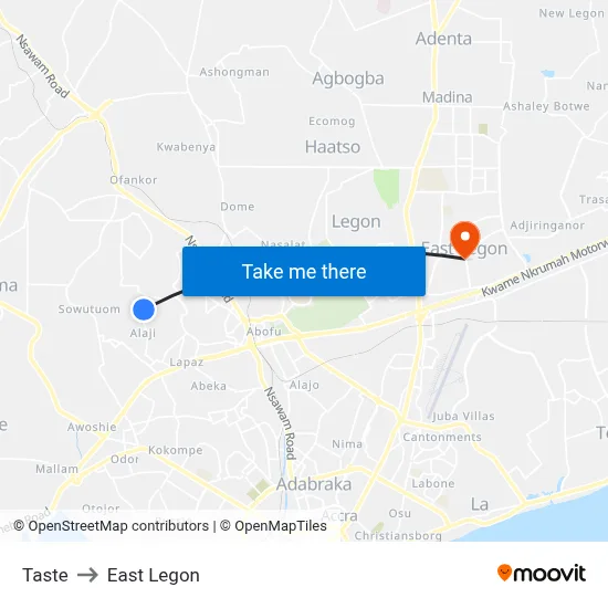 Taste to East Legon map