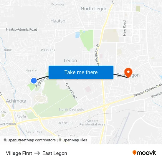 Village First to East Legon map
