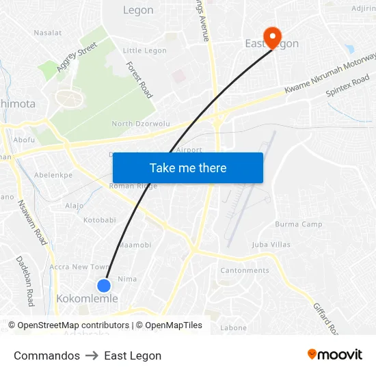 Commandos to East Legon map