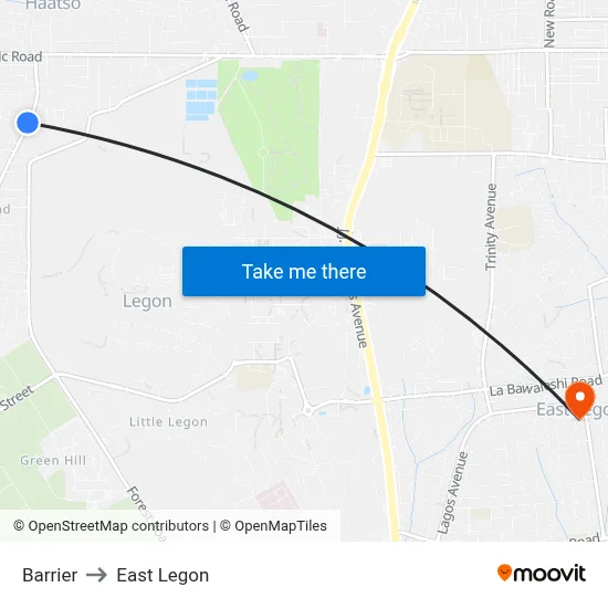 Barrier to East Legon map