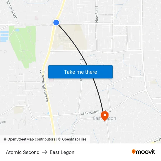 Atomic Second to East Legon map