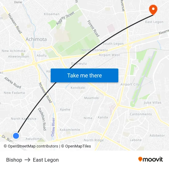 Bishop to East Legon map