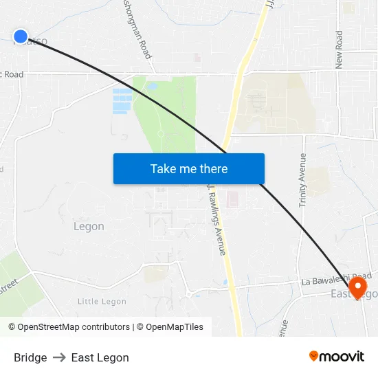 Bridge to East Legon map