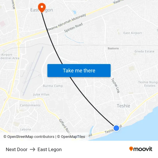 Next Door to East Legon map