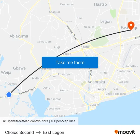 Choice Second to East Legon map