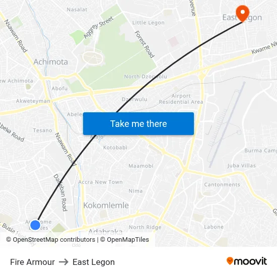 Fire Armour to East Legon map