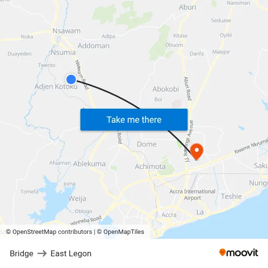 Bridge to East Legon map
