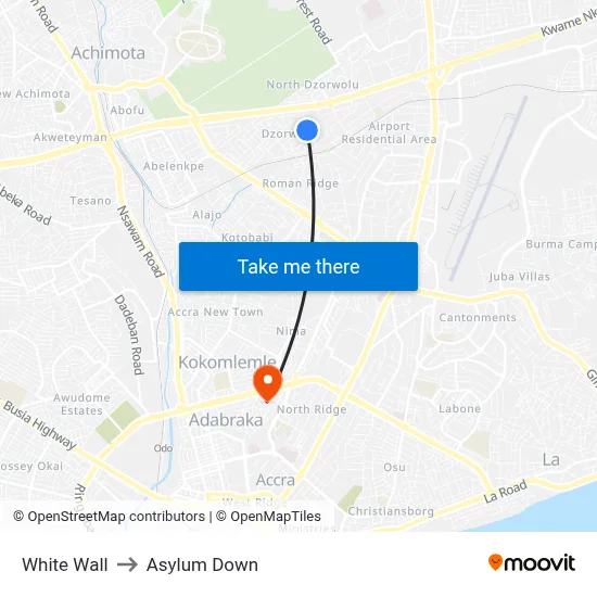 White Wall to Asylum Down map