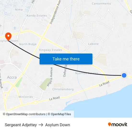 Sergeant Adjettey to Asylum Down map